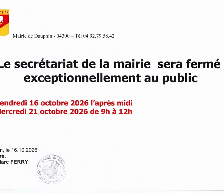 fermeture de secretariat