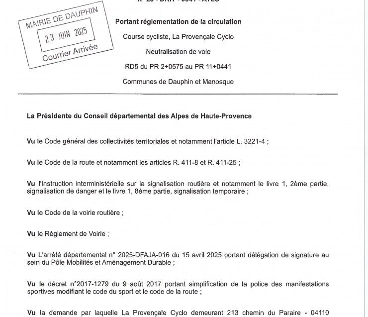 COURSE CYCLISTE  LA PROVENCALE