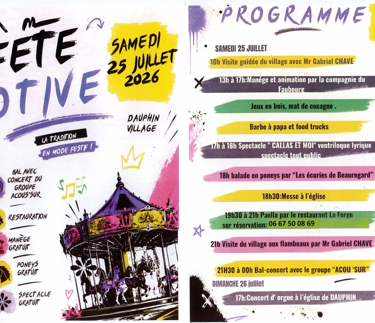 FETE VOTIVE DAUPHIN 25 JUILLET